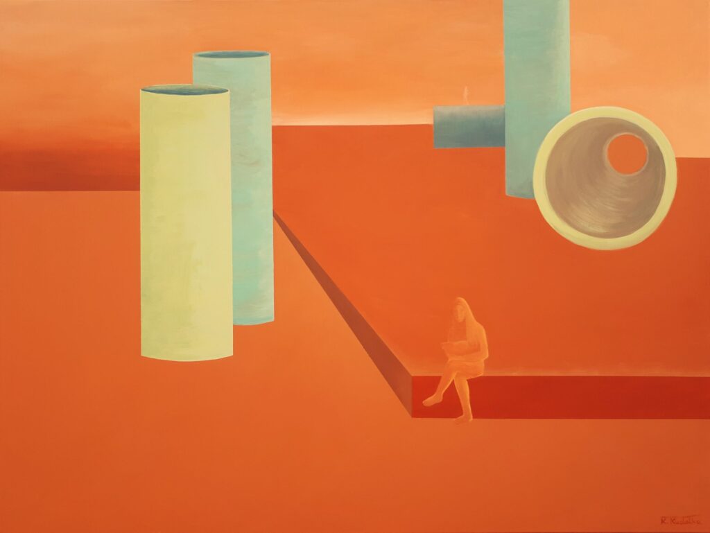 K. Kudełka, Wnikanie, 120x90cm, akryl na płótnie, 2023